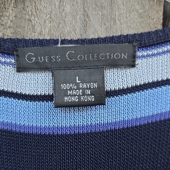 Guess Collection Striped Blue and Black Sleeveless Dress - Picture 2 of 7